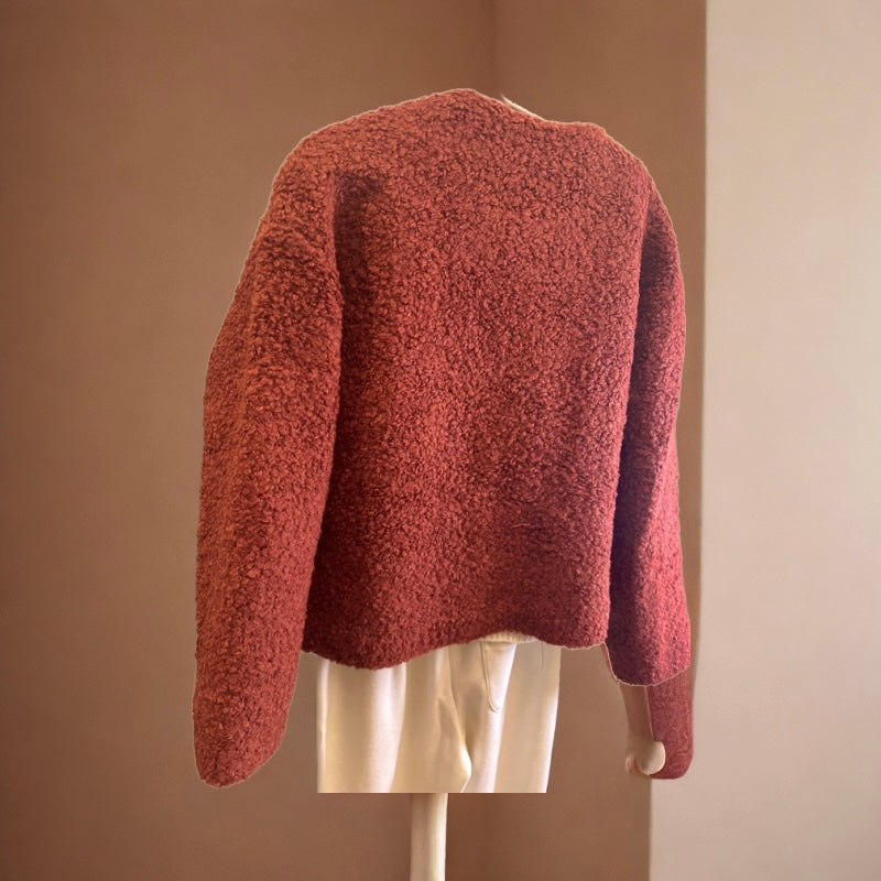Cardigan en Laine - Orange Foncé