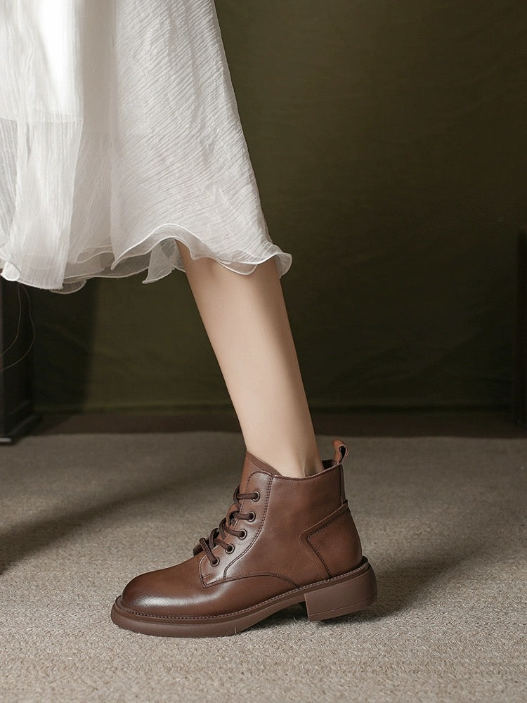 First Layer Leather Brown Boots 2