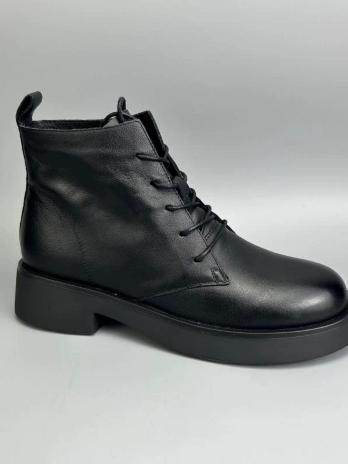 First Layer Leather Black Boots 2