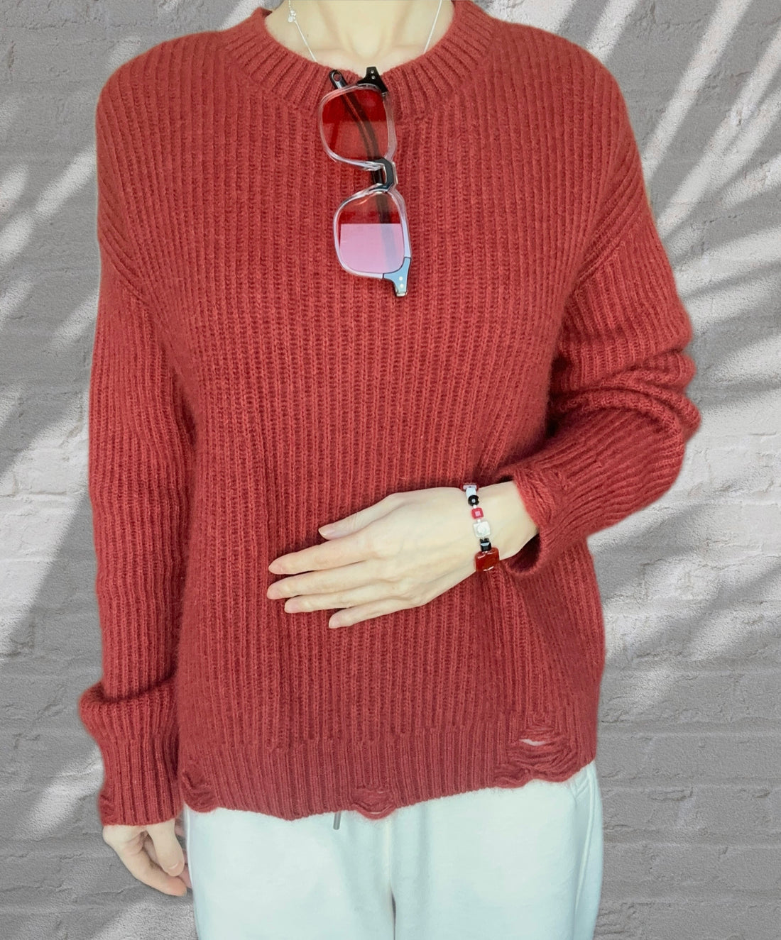 Wool Sweater- Dark Red