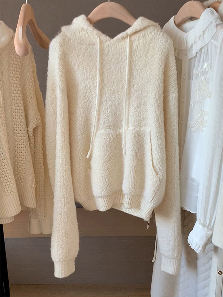 Maglione con cappuccio - Beige