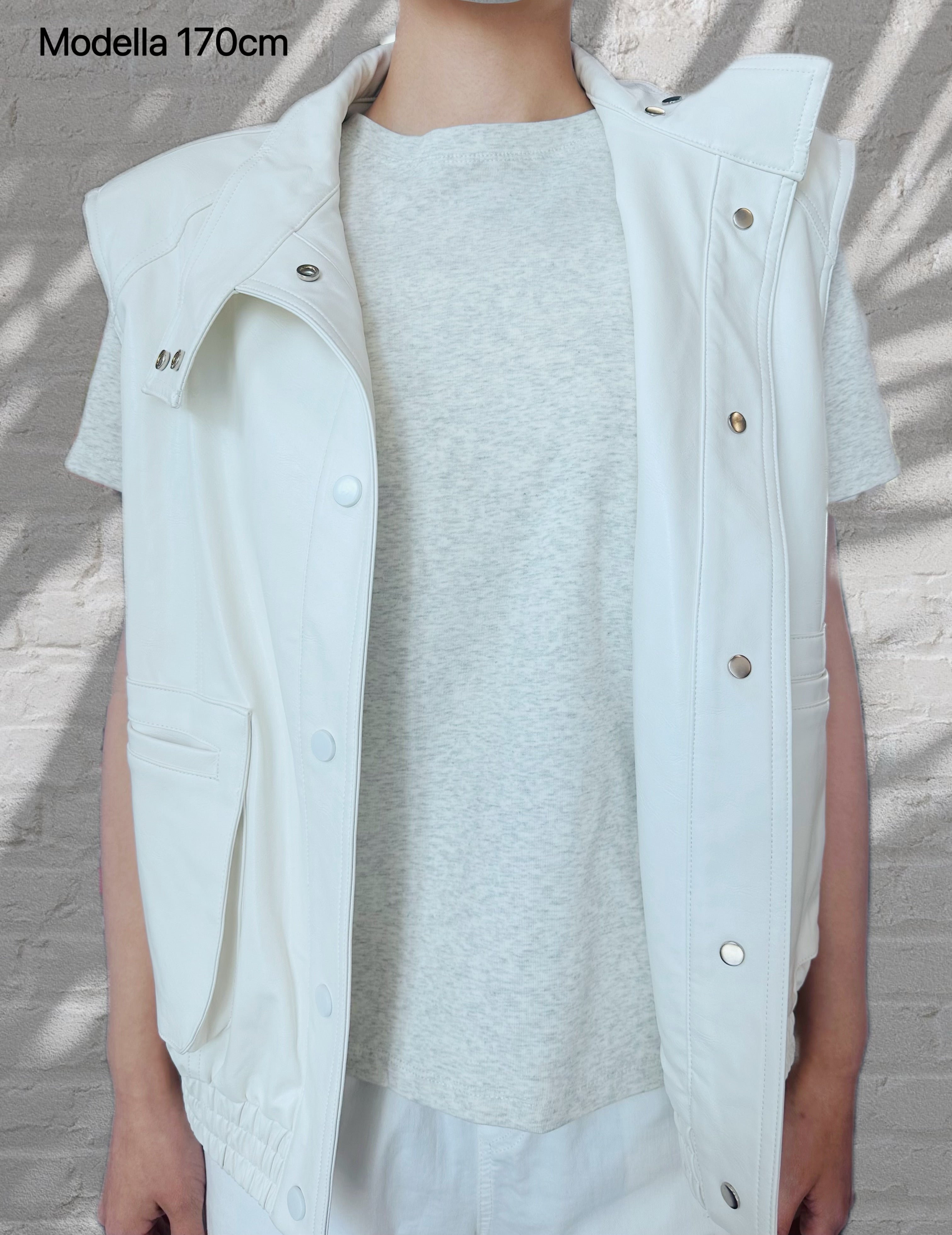 Gilet en simili cuir - Blanc