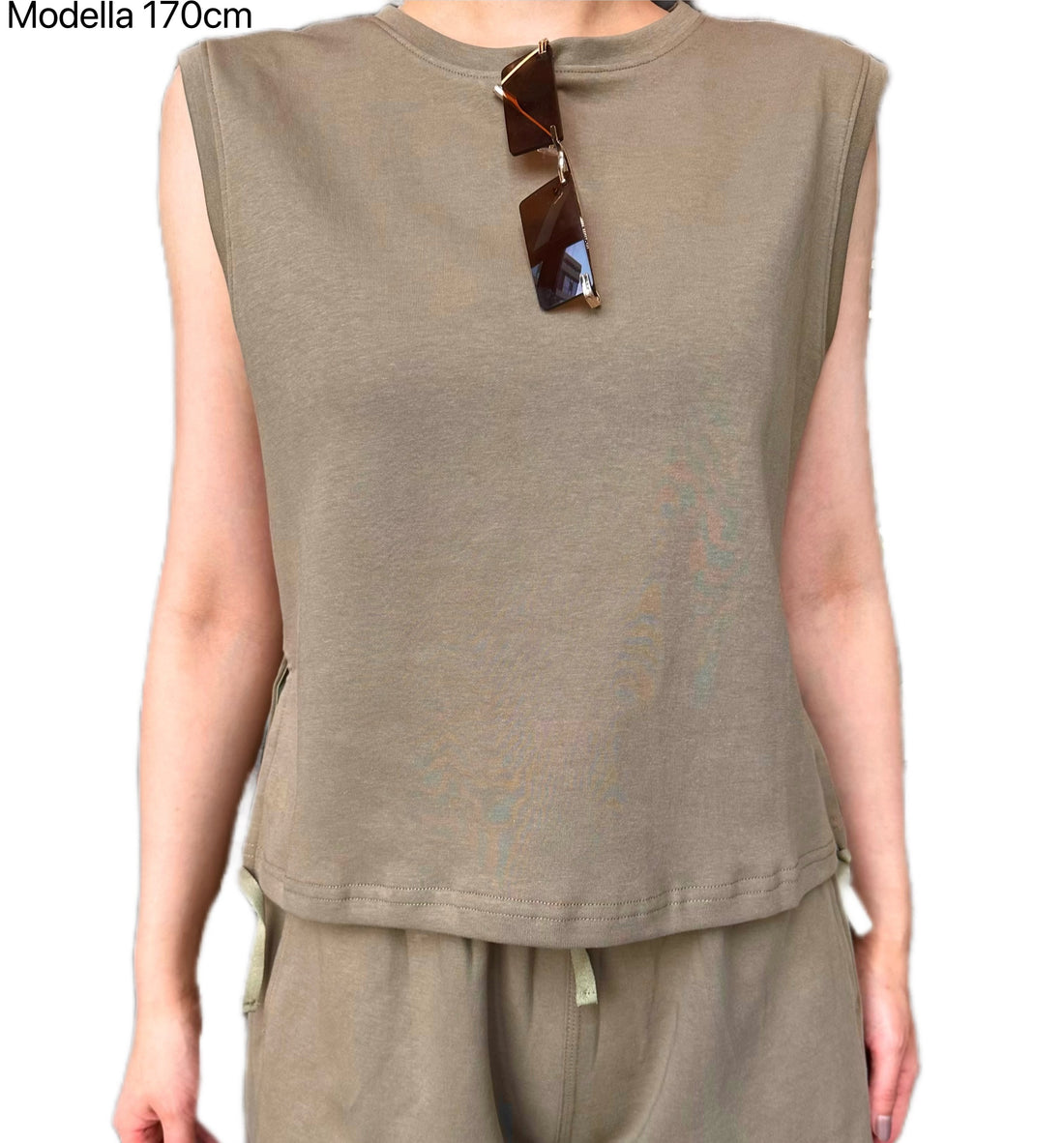 Vest And Shorts Set- Khaki