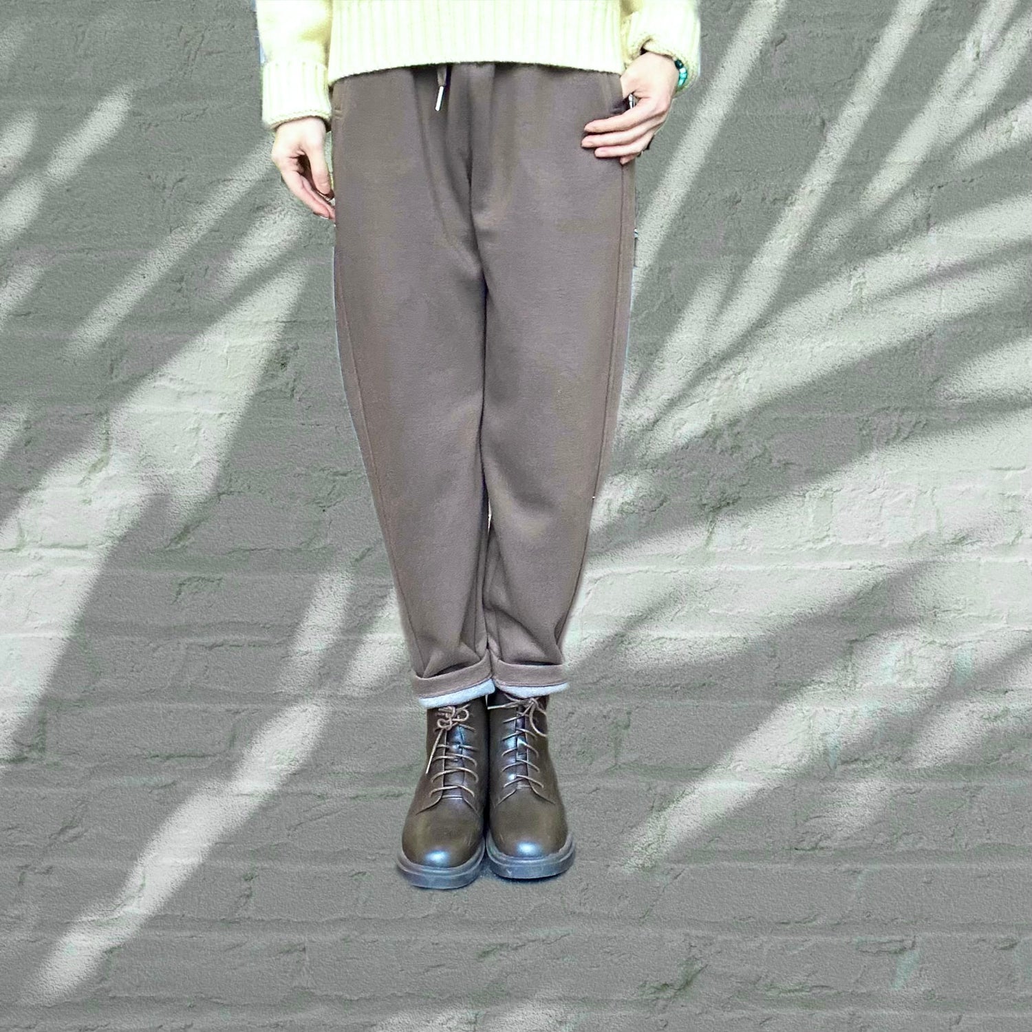 Wool Pants- Green Brown