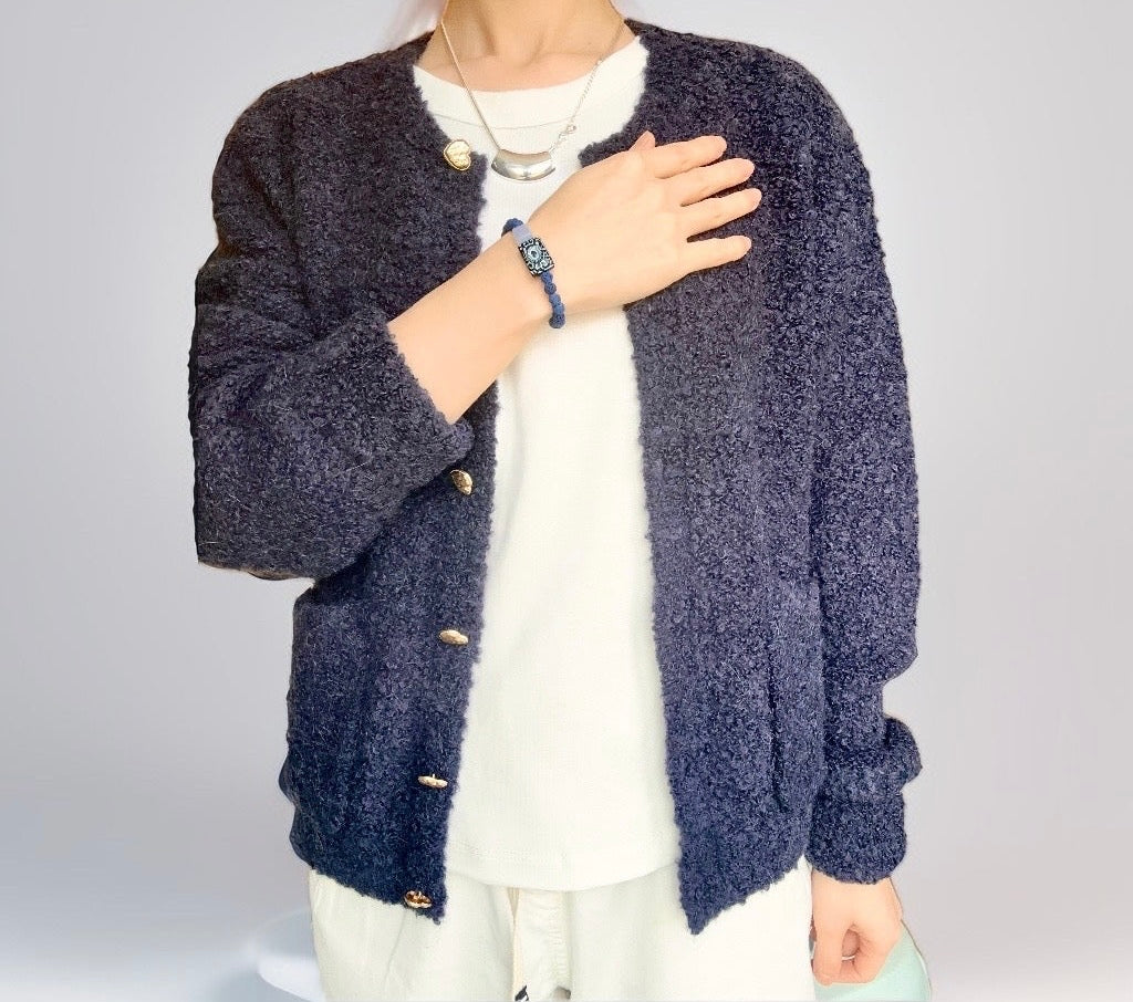 Wool Cardigan- Dark Blue