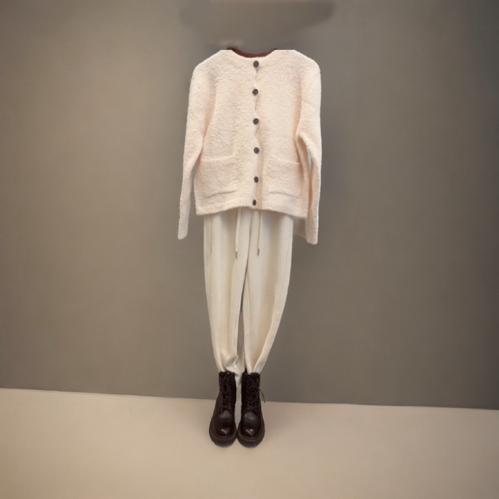 Wool Cardigan- Beige