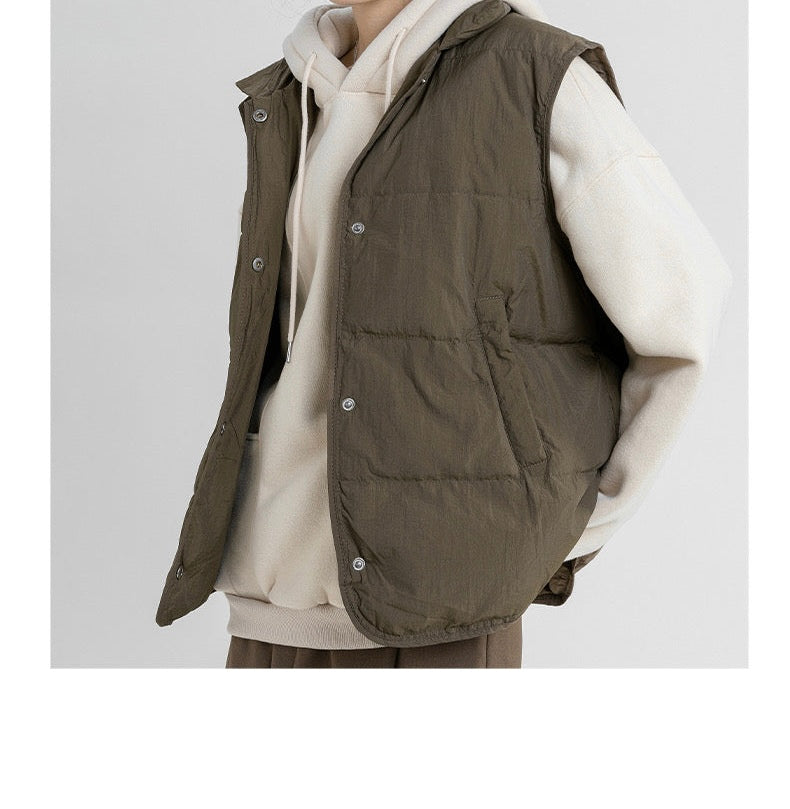 Down Vest- Brown