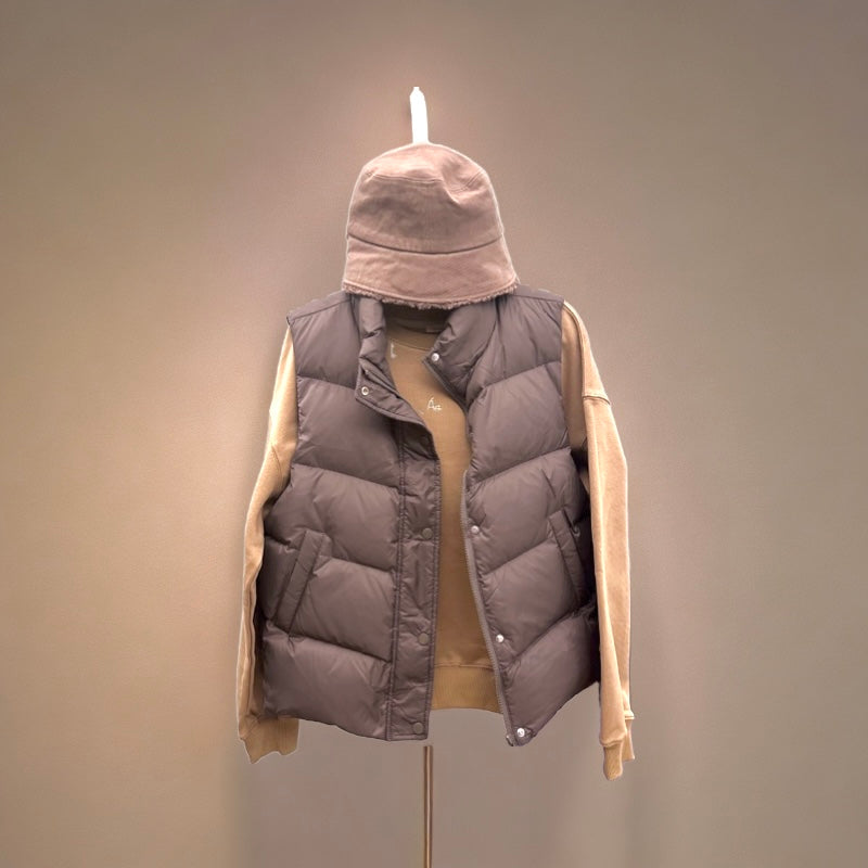 Gilet in piumino: marrone scuro