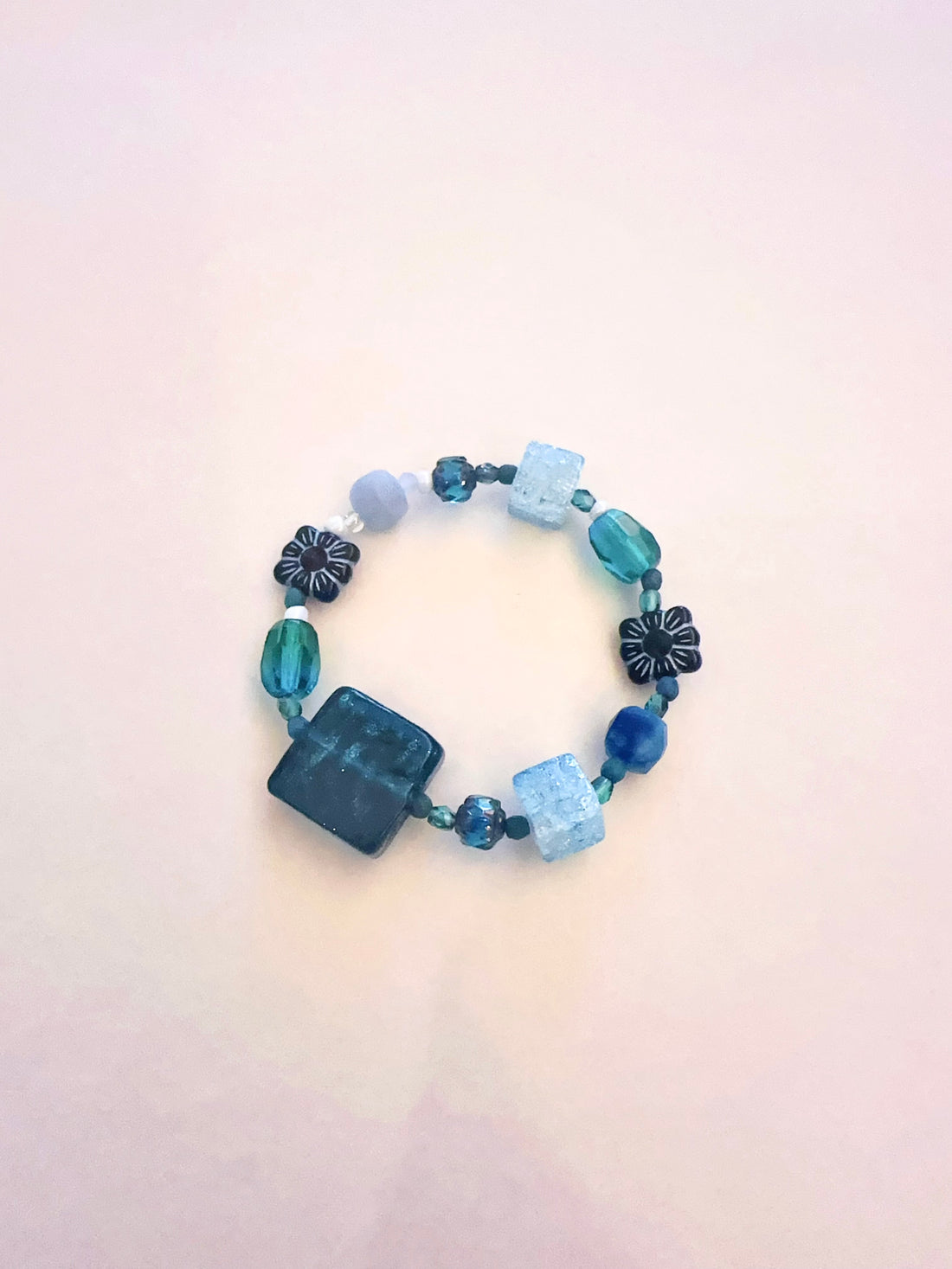 Bracelet en pierre fait main - Spectre bleu