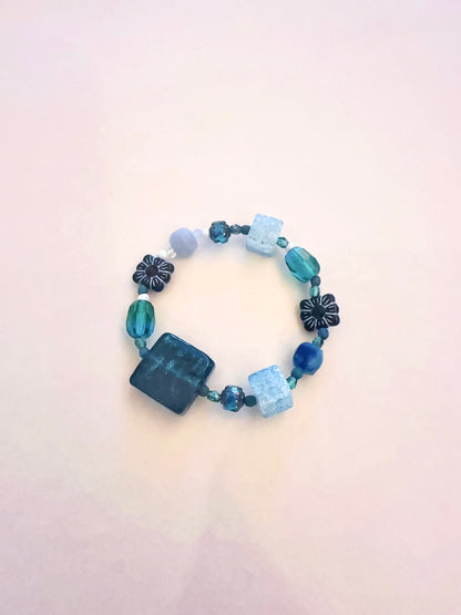 Bracciale in pietra fatto a mano - Spettro blu