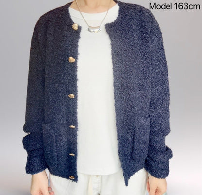 Wool Cardigan- Dark Blue