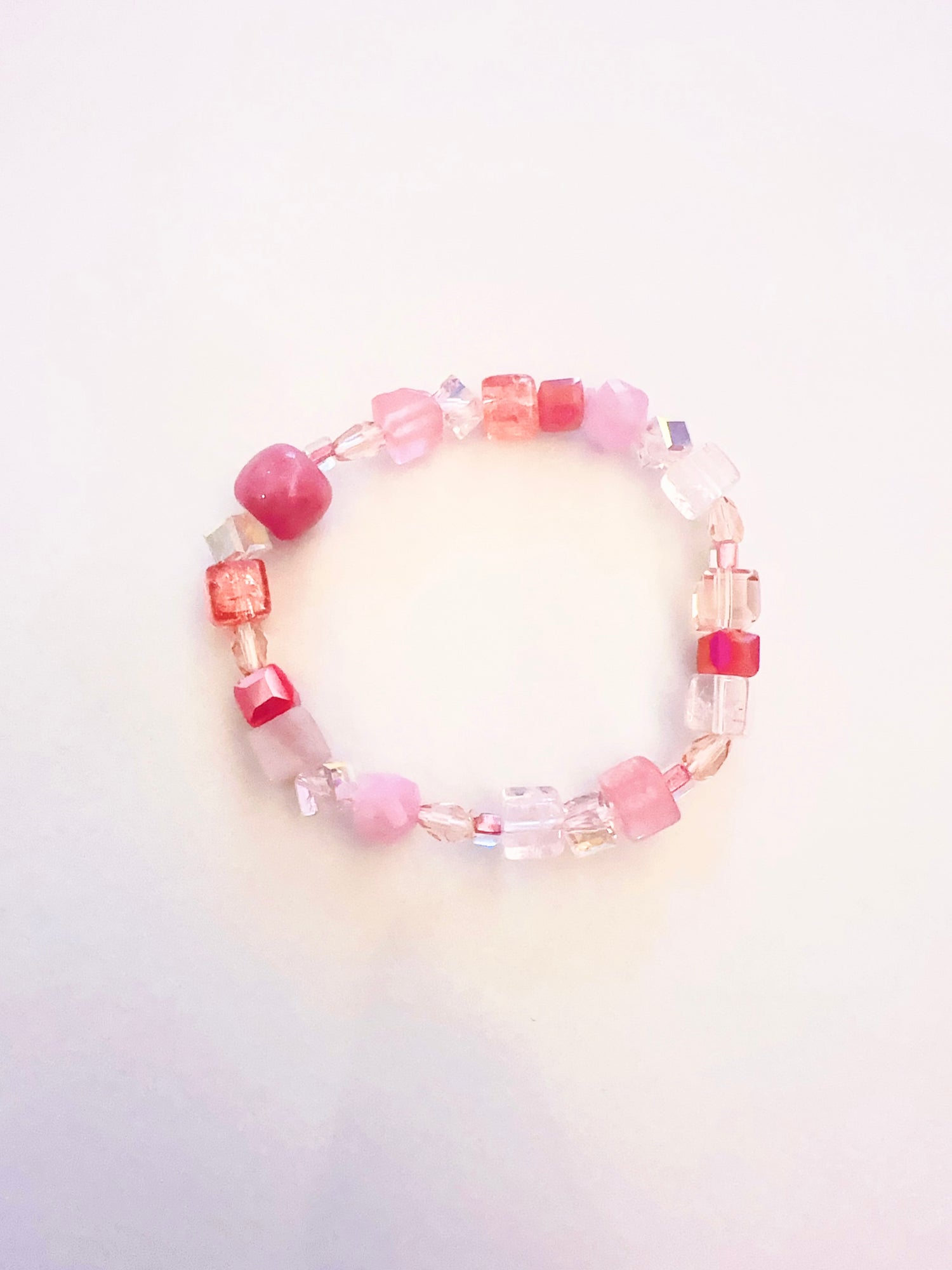 Bracelet en pierre fait main - Rose du matin