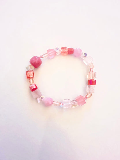 Handmade Stone Bracelet- Morning Pink