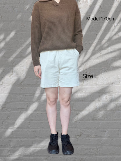 Elastic Beige Shorts