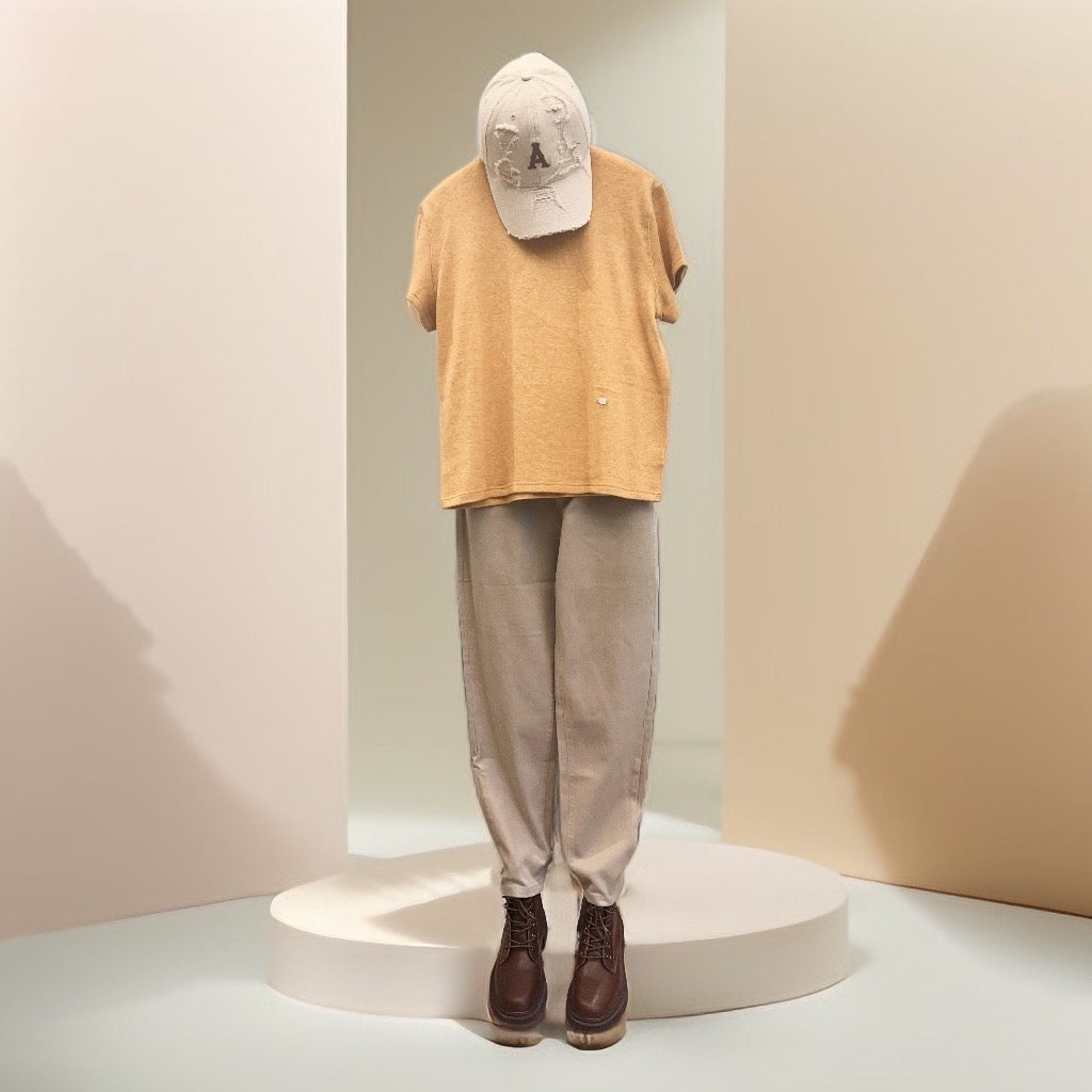 Knitted T-shirt- Apricot