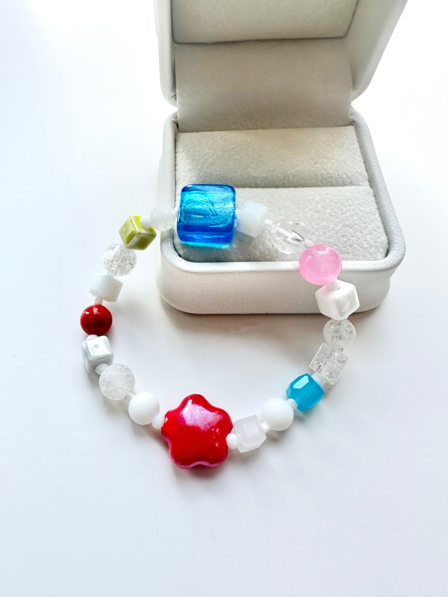 Hand Made Stone Bracelet- Rainbow Candy