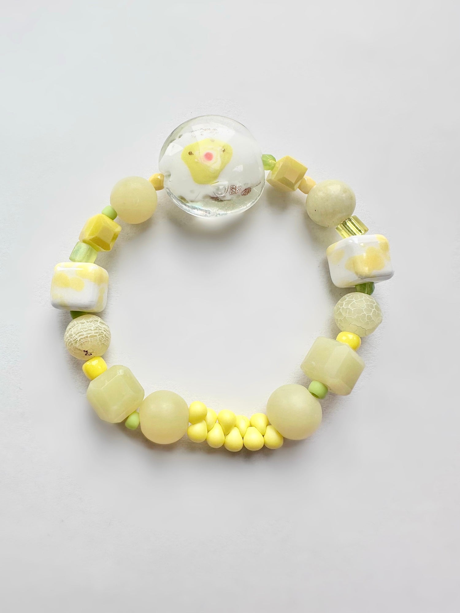 Bracciale in pietra fatto a mano - Limoncello