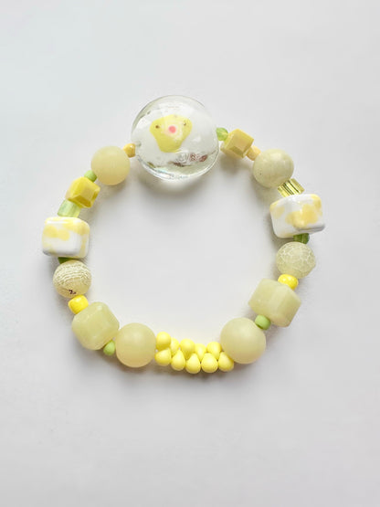 Bracelet en pierre fait main - Limoncello