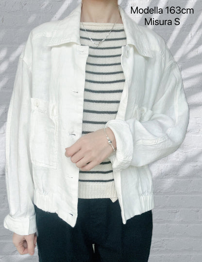 Cotton Linen Jacket- White