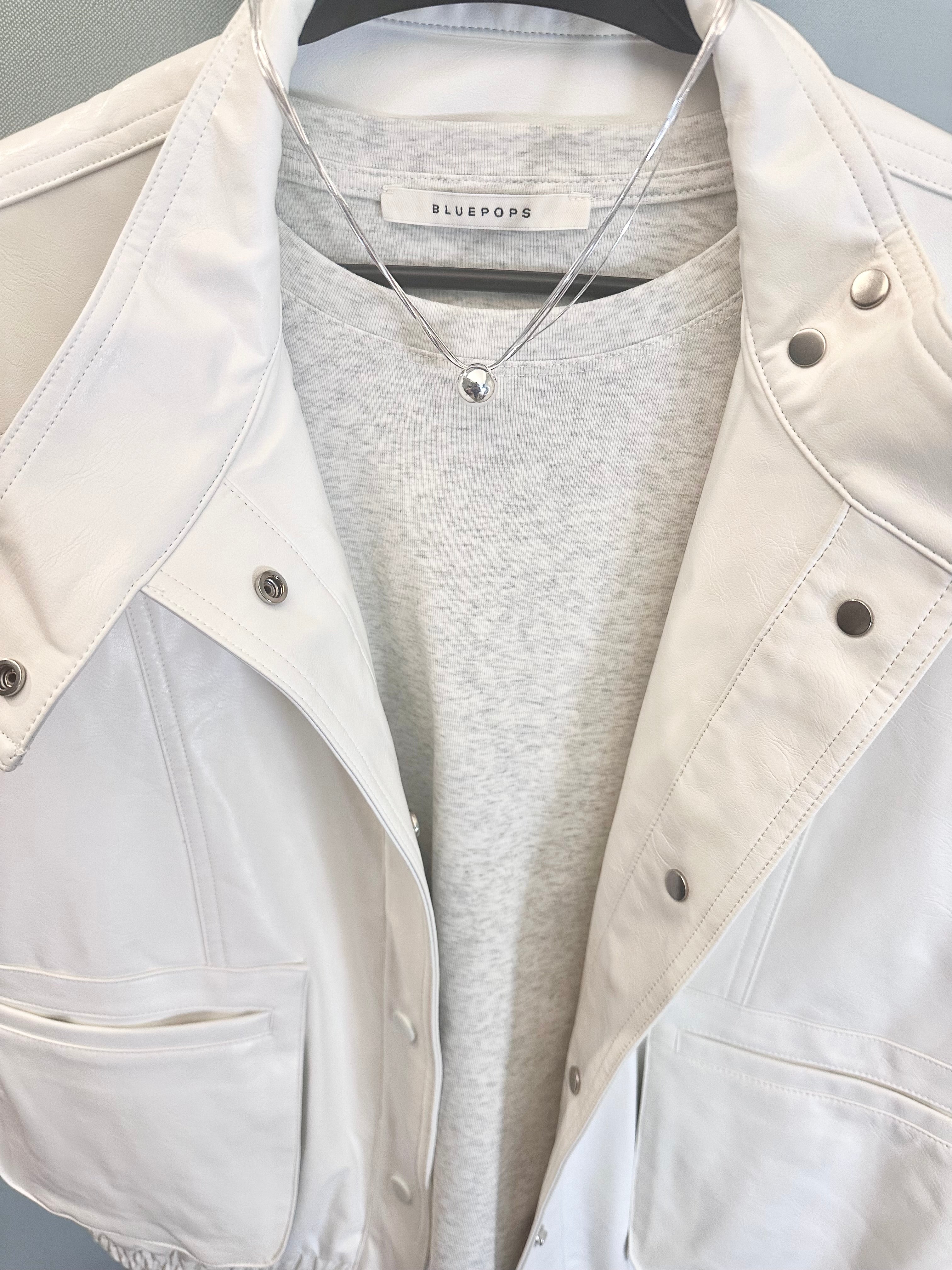 Gilet en simili cuir - Blanc