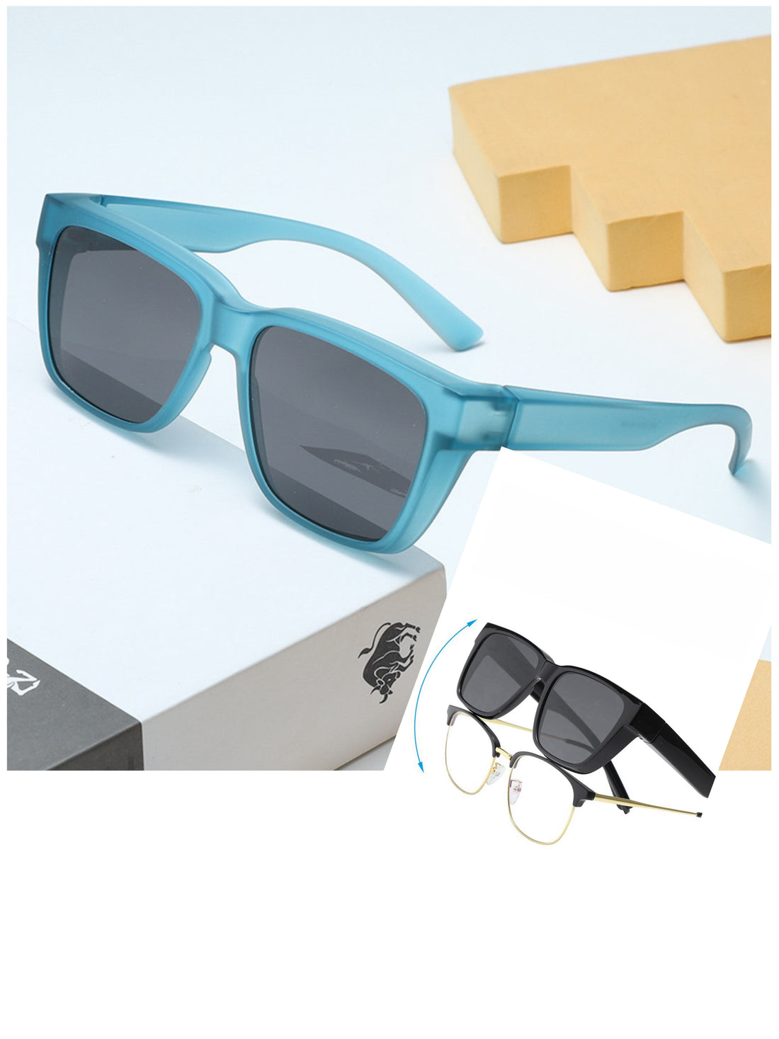 Tiffix Style 22 Overlapping UV400 Sunglasses- Baby Blue Unisex