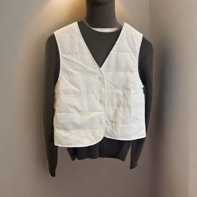 Down Vest- White