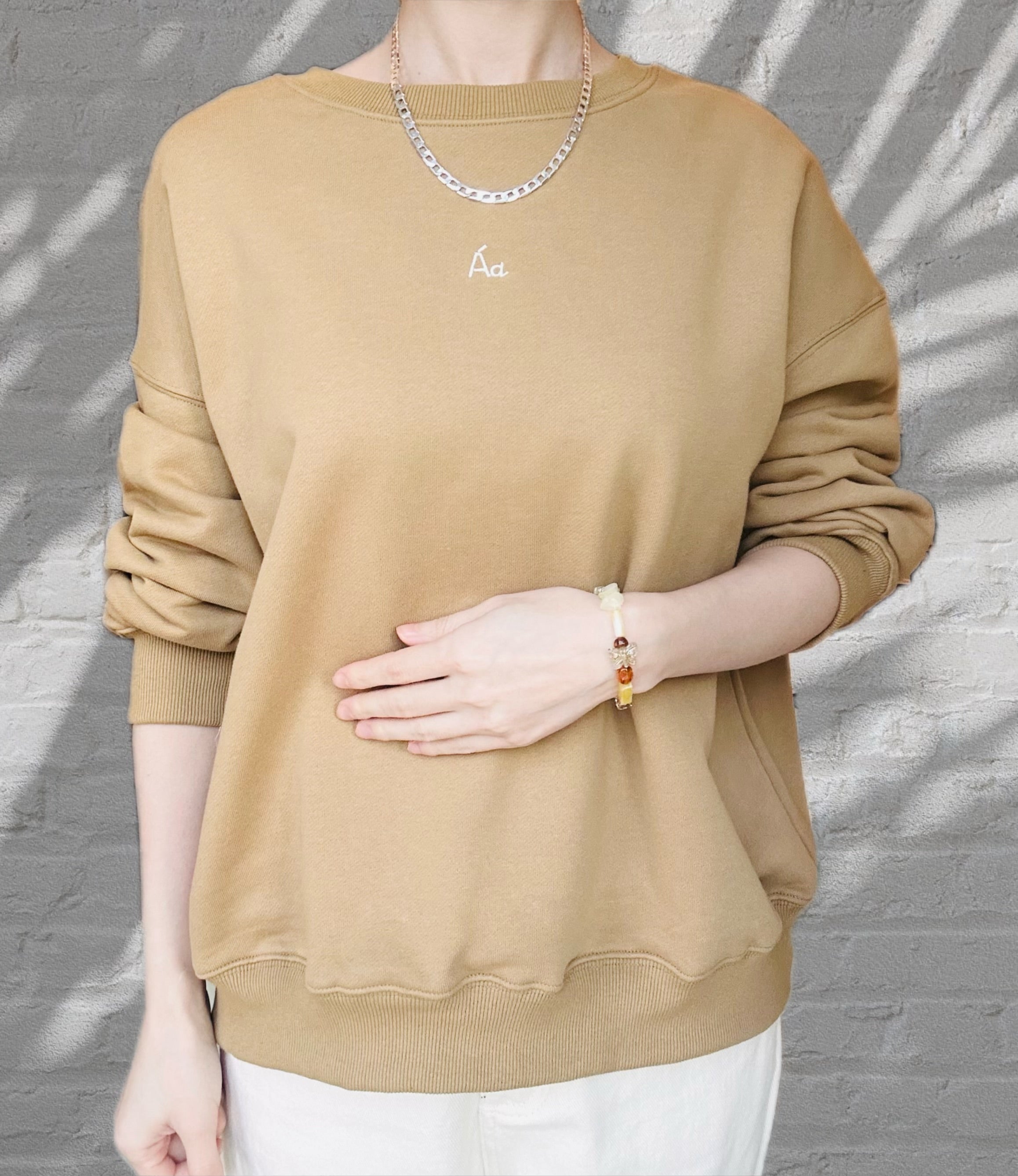 Pull Aa - Sweat-shirt marron biscuit