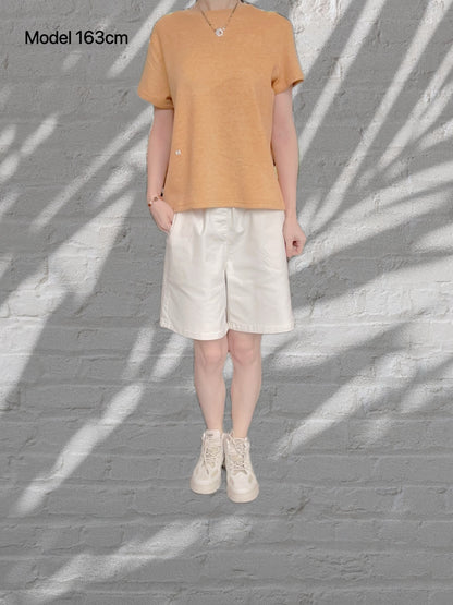 Knitted T-shirt- Apricot