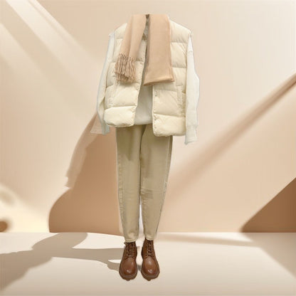 Gilet in piumino: bianco latte