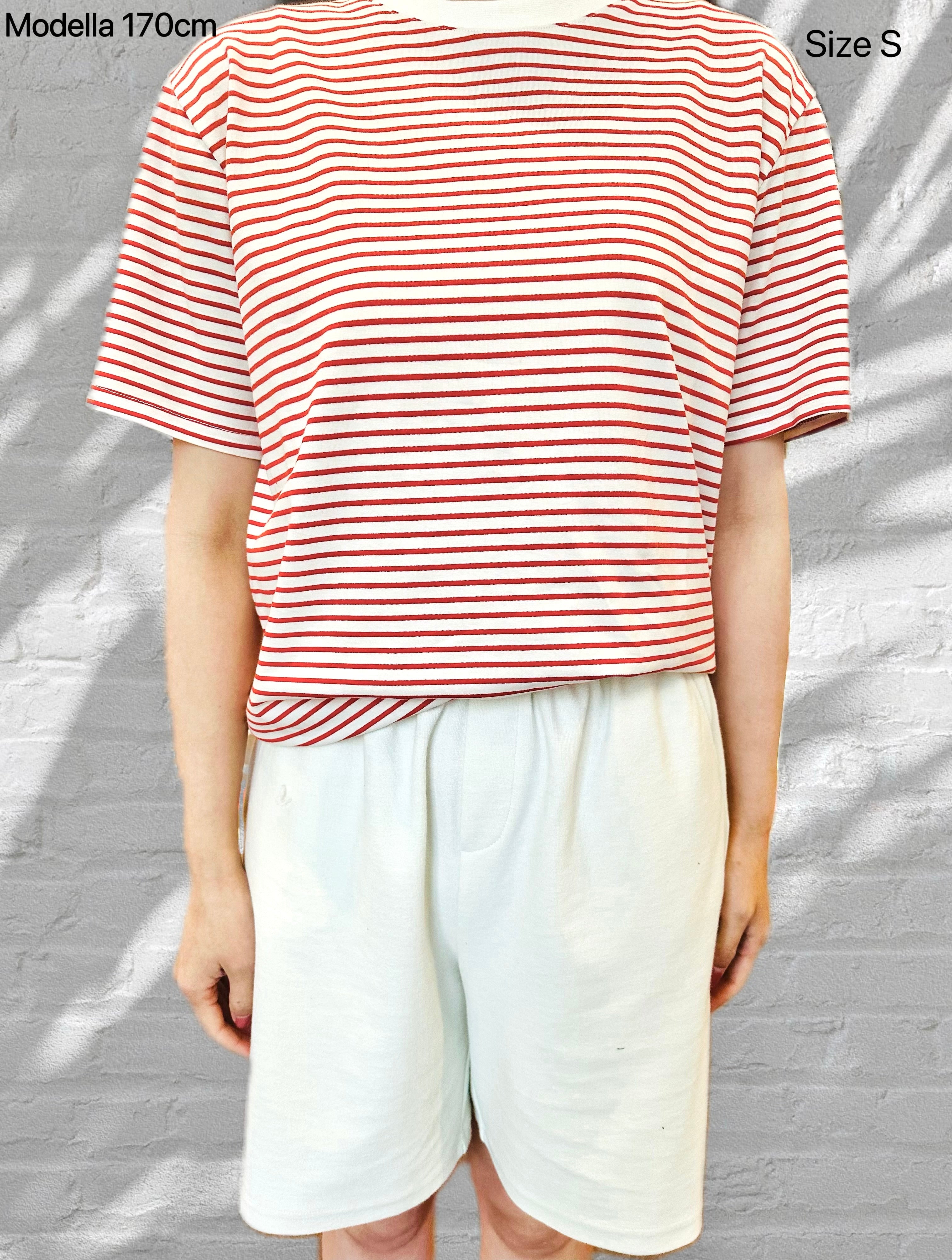 Striped T-shirt- Melon Pink