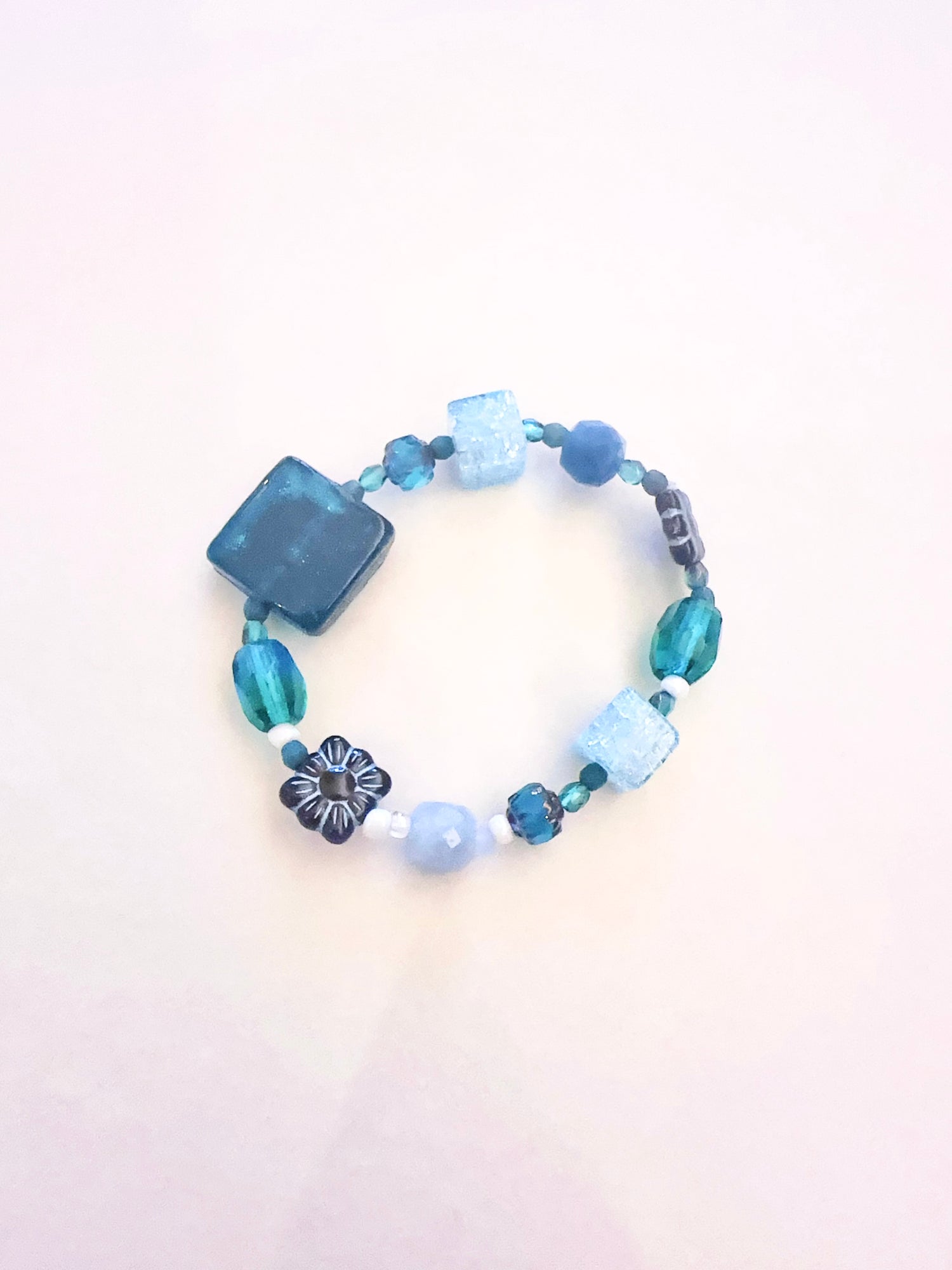 Bracelet en pierre fait main - Spectre bleu