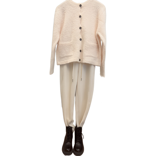 Wool Cardigan- Beige