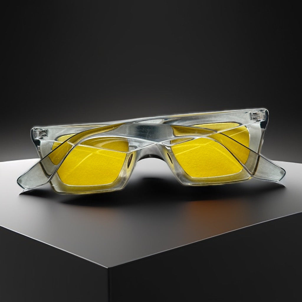 Tiffix Style 15 Sunglasses- Transparent Grey (Yellow Lense) Unisex