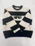 100% Wool Striped Sweater- Black and White by Tiffix