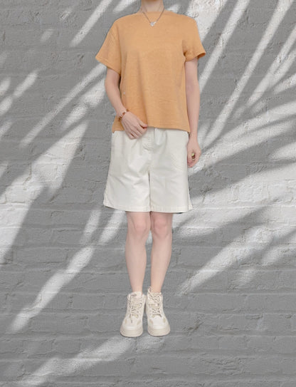 Knitted T-shirt- Apricot