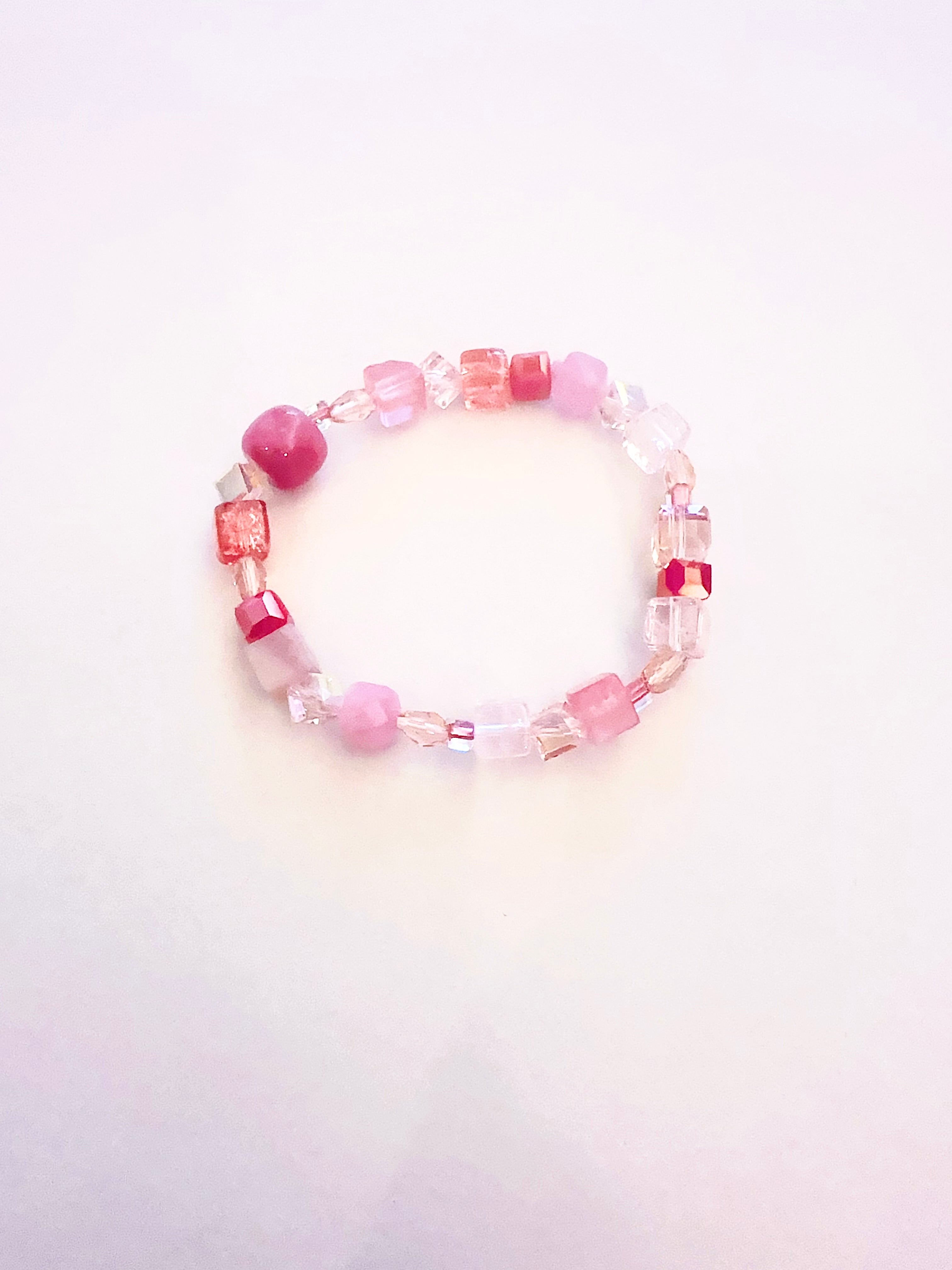 Handmade Stone Bracelet- Morning Pink