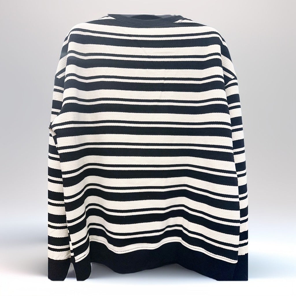 Sweater- Black and White Striped