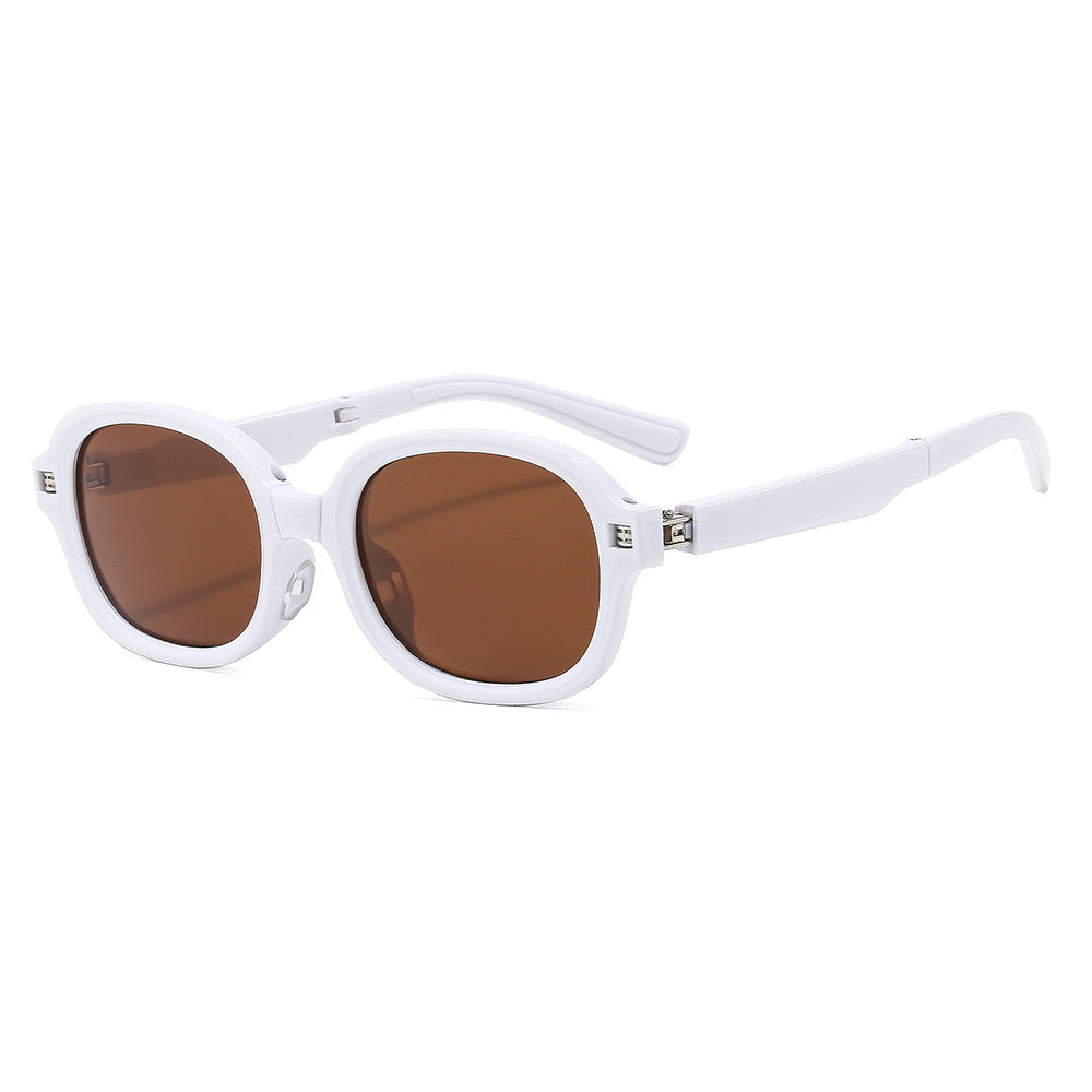 Tiffix Style 21 Folding UV400 Sunglasses- White Unisex