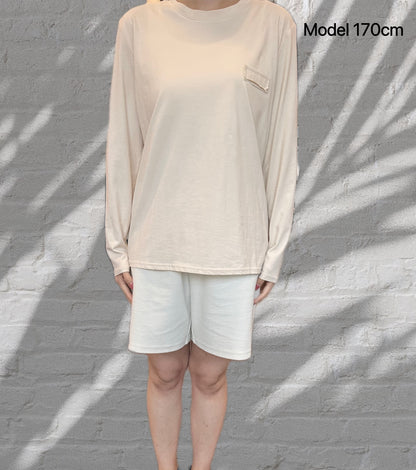 Long Sleeve T-shirt- Cream