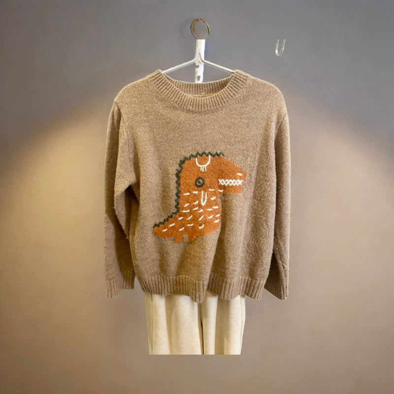 T-Rex Wool Sweater- Light Brown