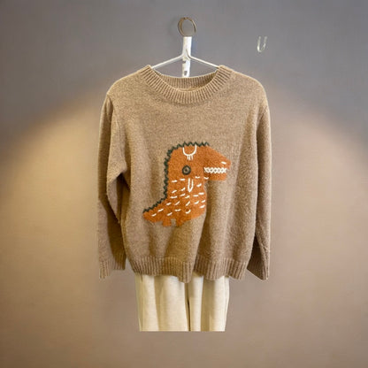 Pull en laine T-Rex - Marron clair