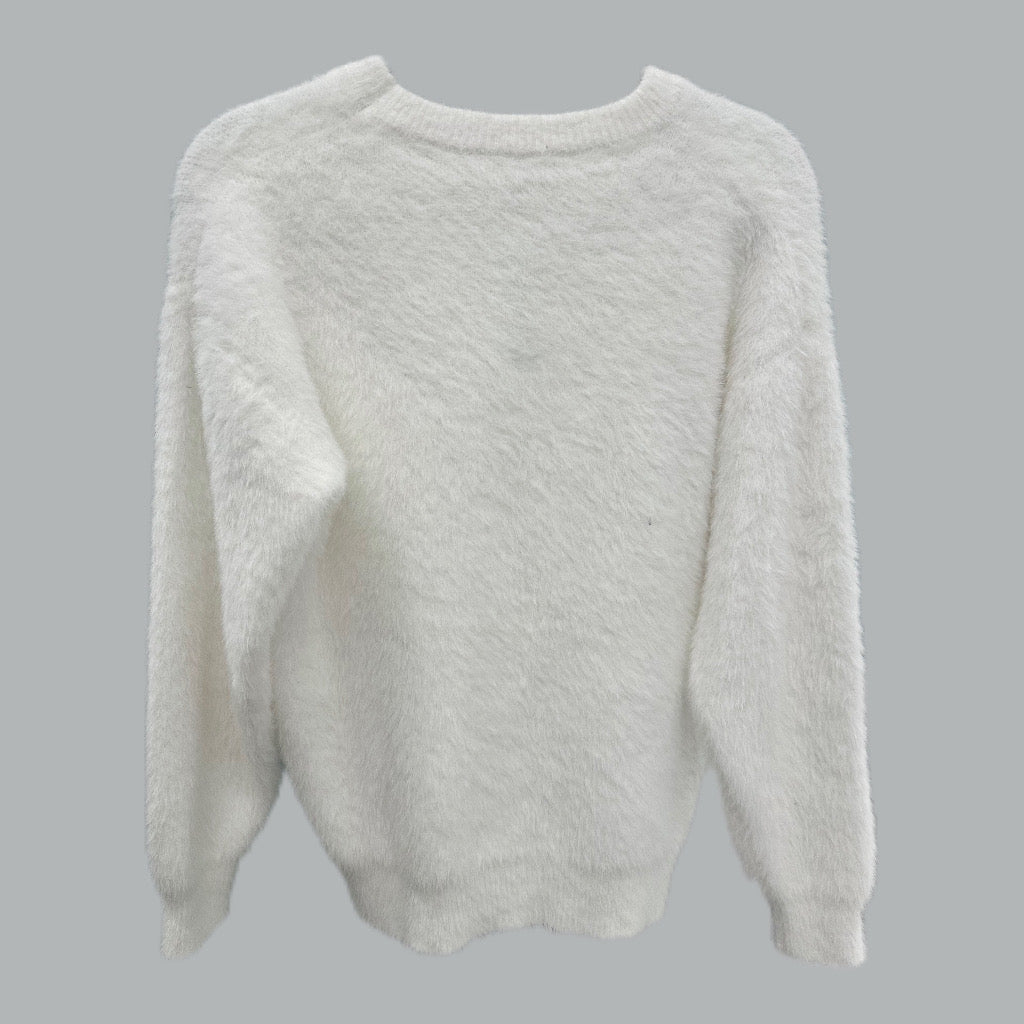 Fluffy Sweater- White