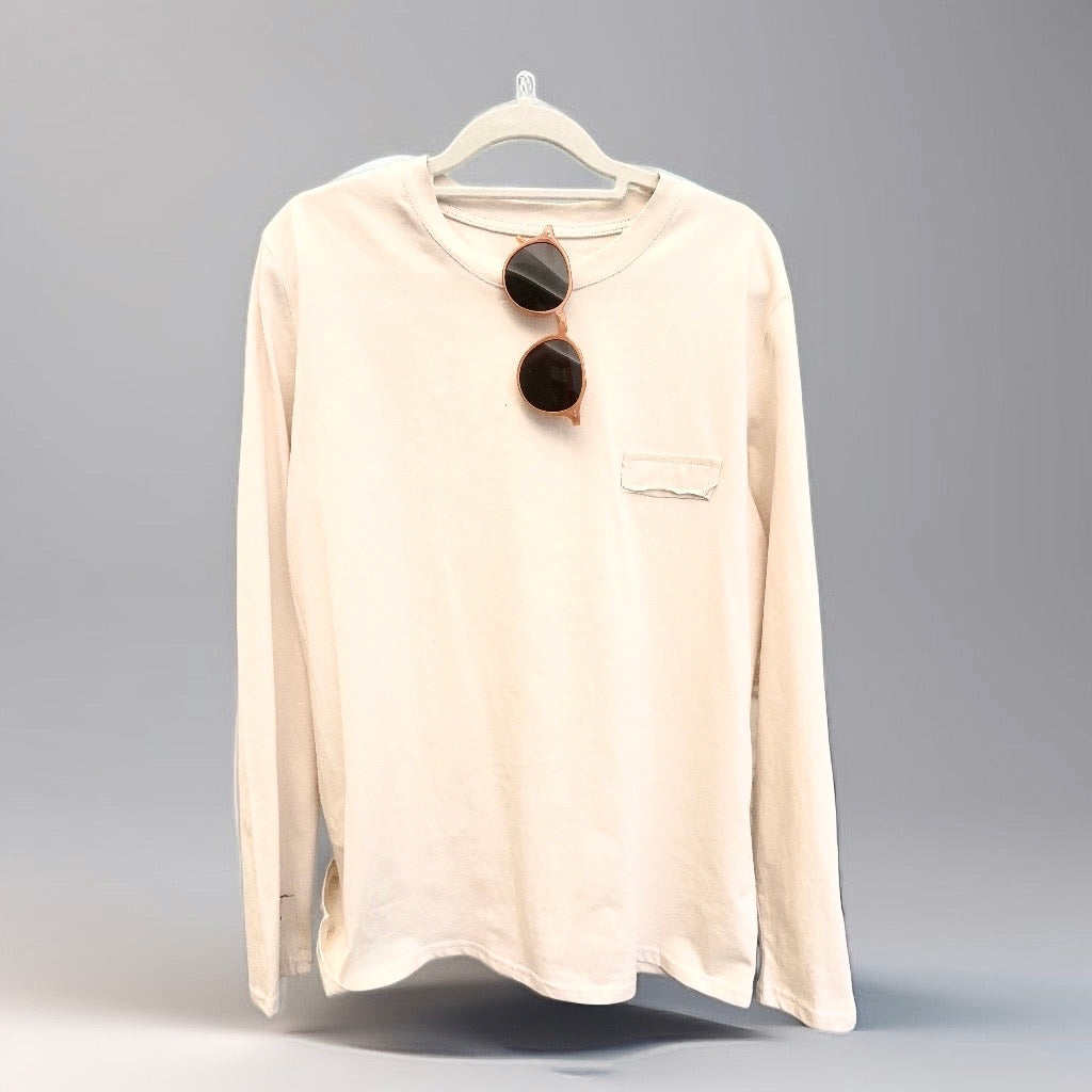 T-shirt a maniche lunghe - Crema