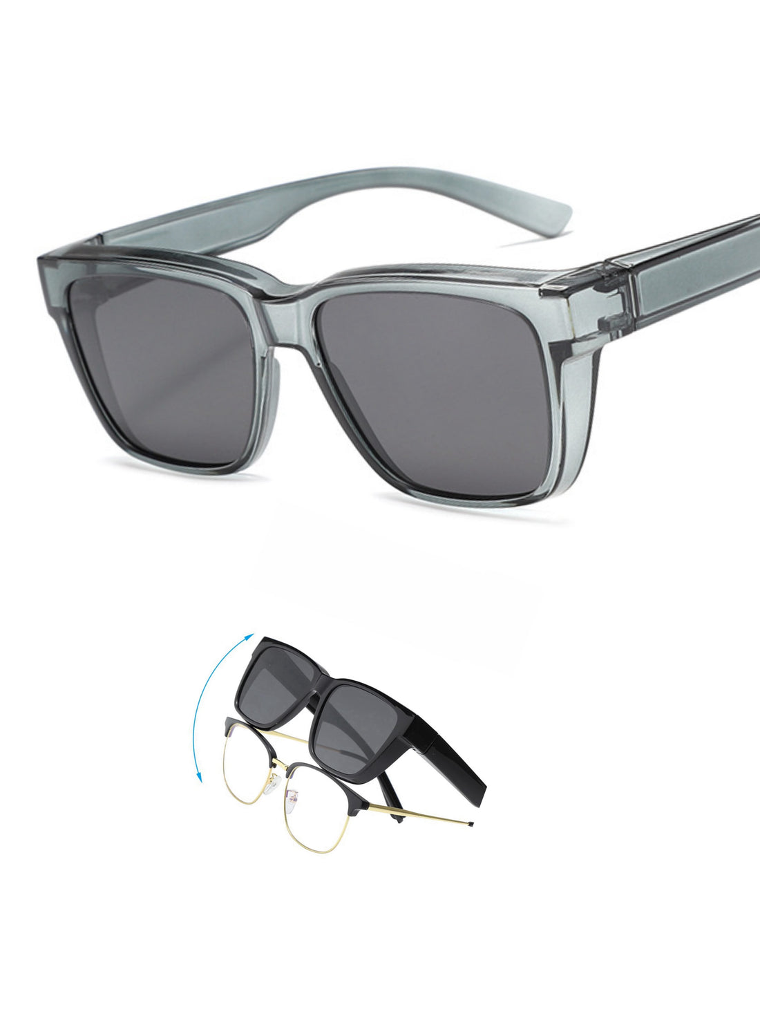 Tiffix Style 22 Overlapping UV400 Sunglasses- Grey