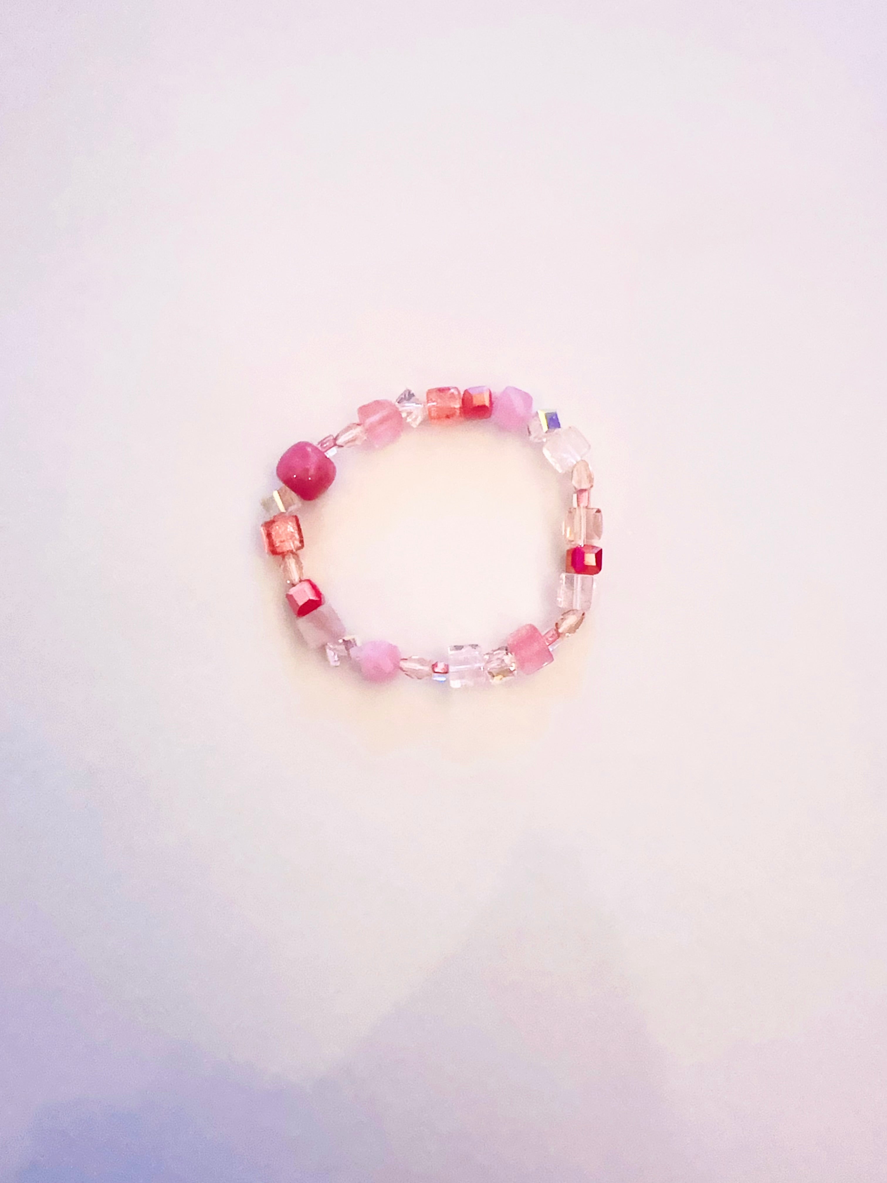 Bracelet en pierre fait main - Rose du matin