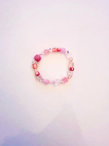 Bracciale in pietra fatto a mano - Rosa mattina