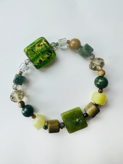 Handmade Stone Bracelet- Algae Green