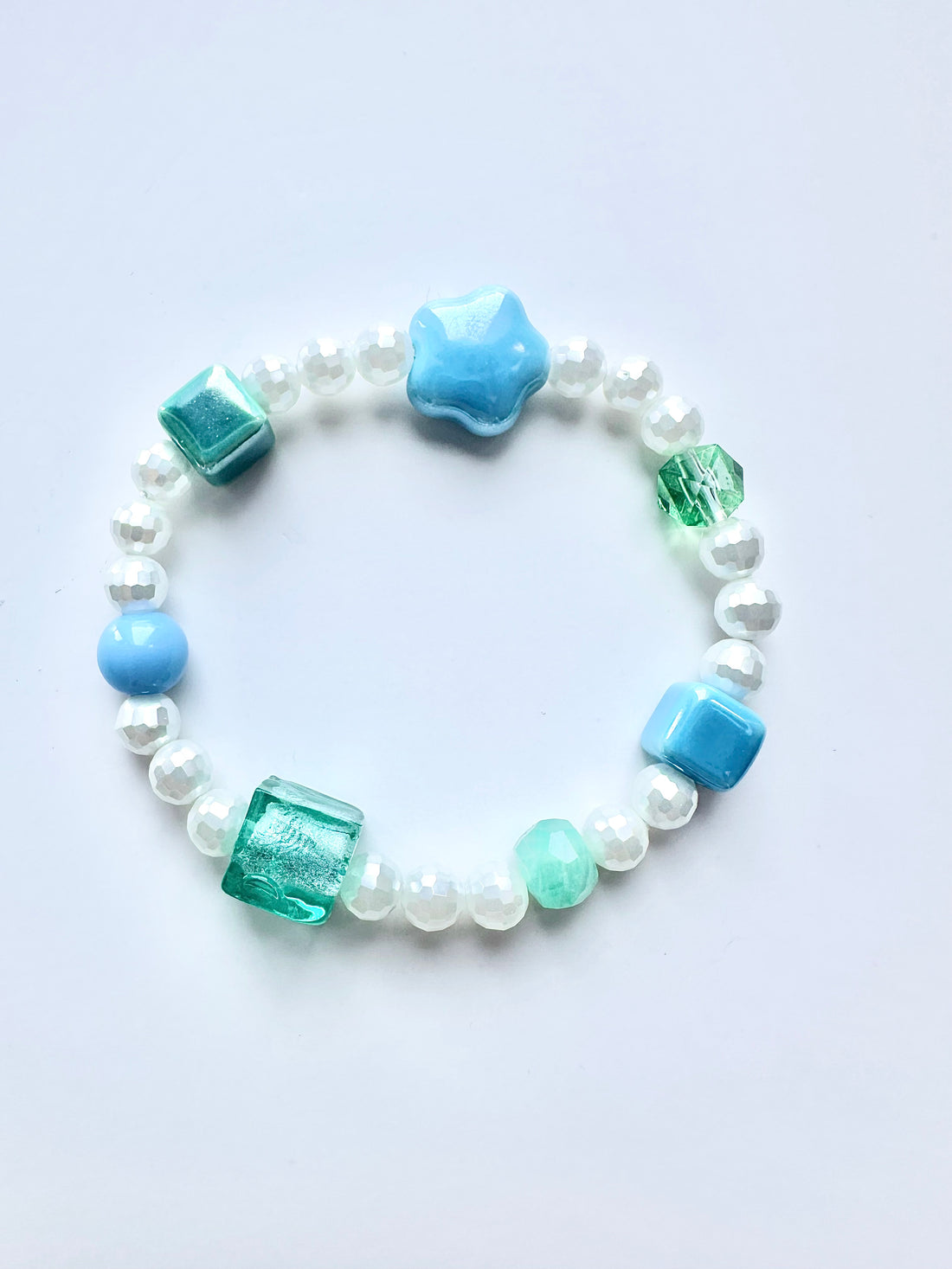 Handmade Stone Bracelet- Pastel Sea