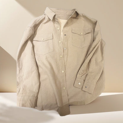 Light Khaki Buttoned Shirt | Stylish Shirt for women | Tiffix