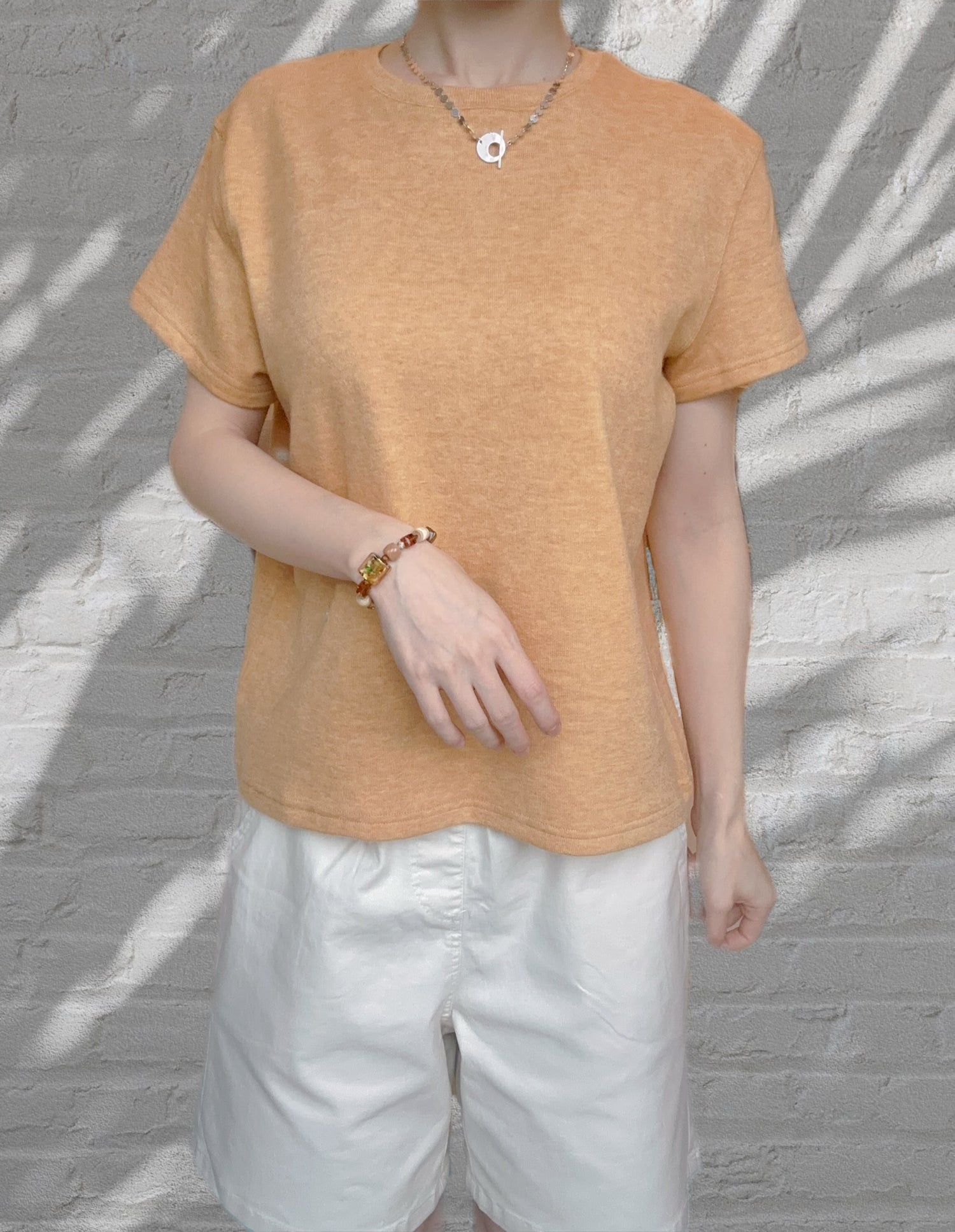 Knitted T-shirt- Apricot